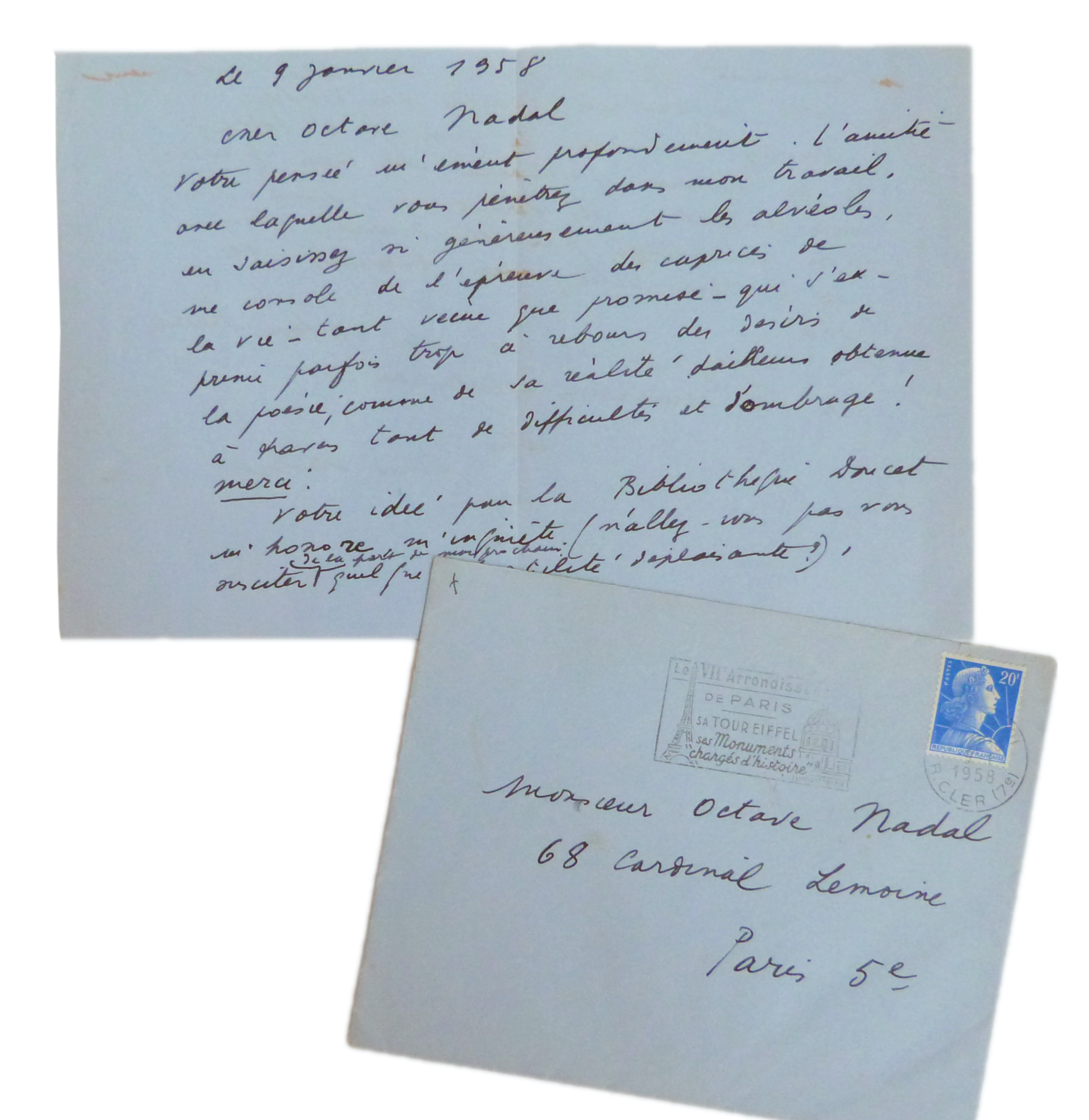 Lettre autographe signée de René Char à Octave Nadal