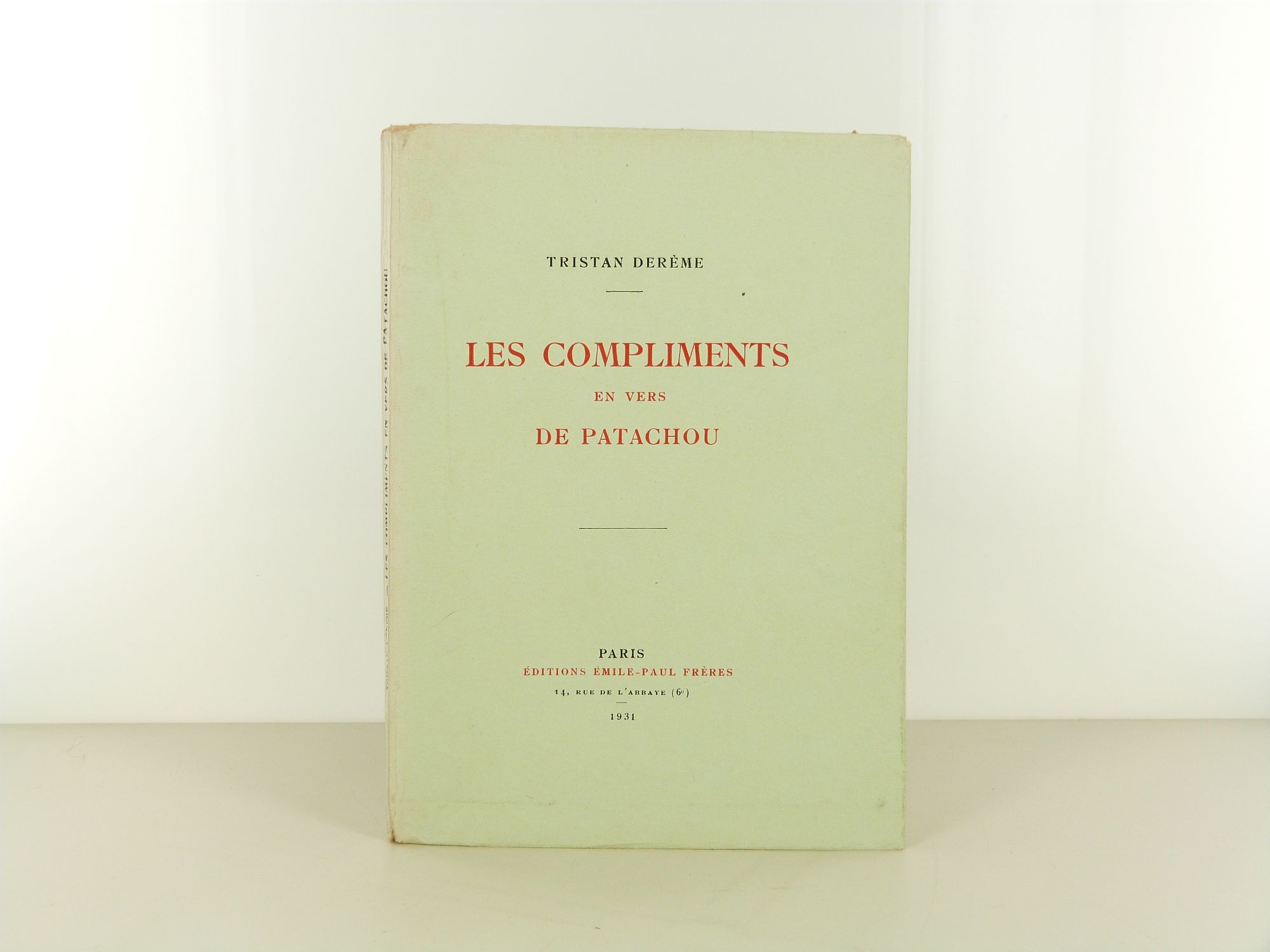 Couverture de Compliments en vers de Patachou - Tristan Derème - édition originale
