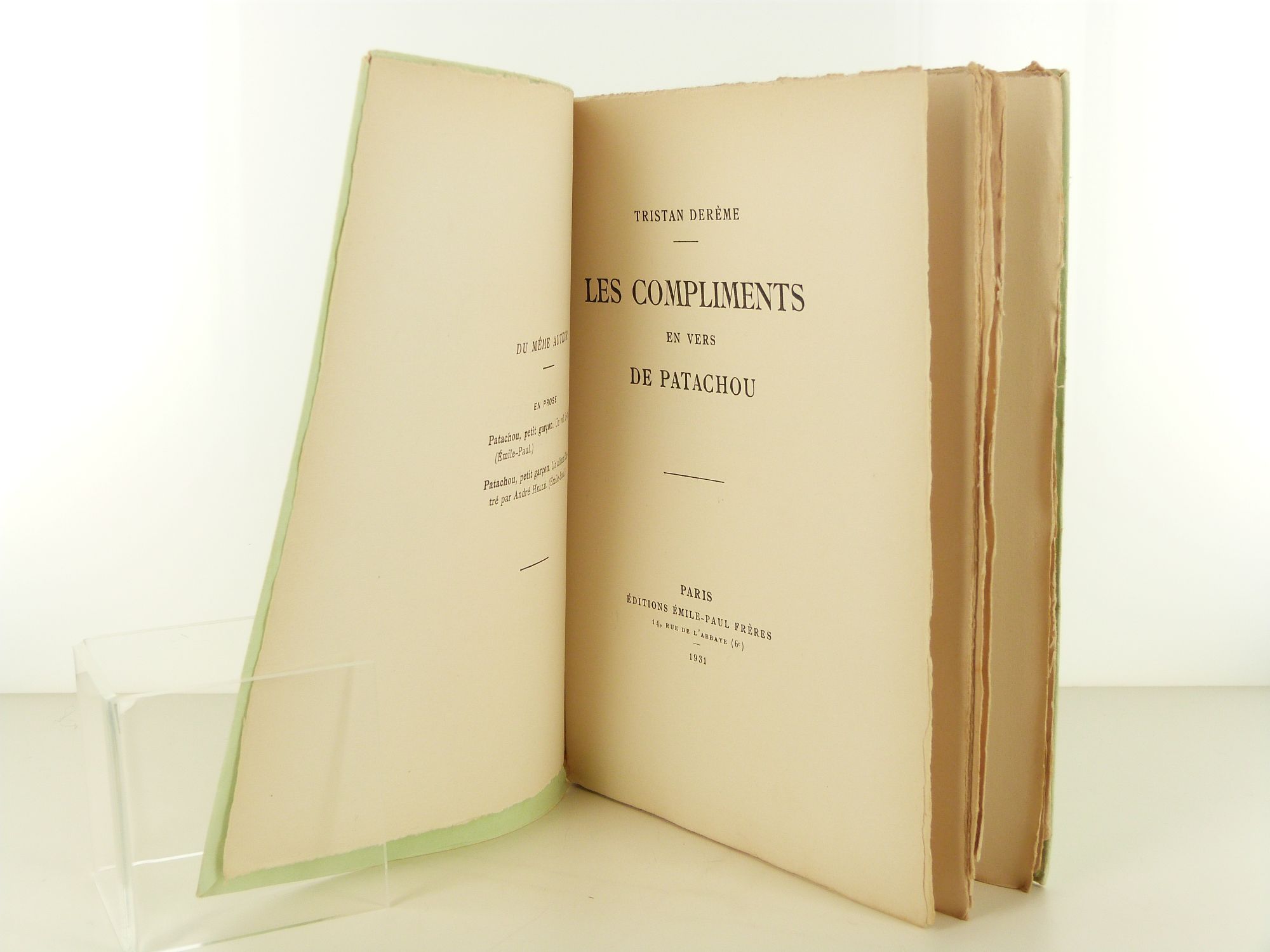 Compliments en vers de Patachou - Tristan Derème - édition originale