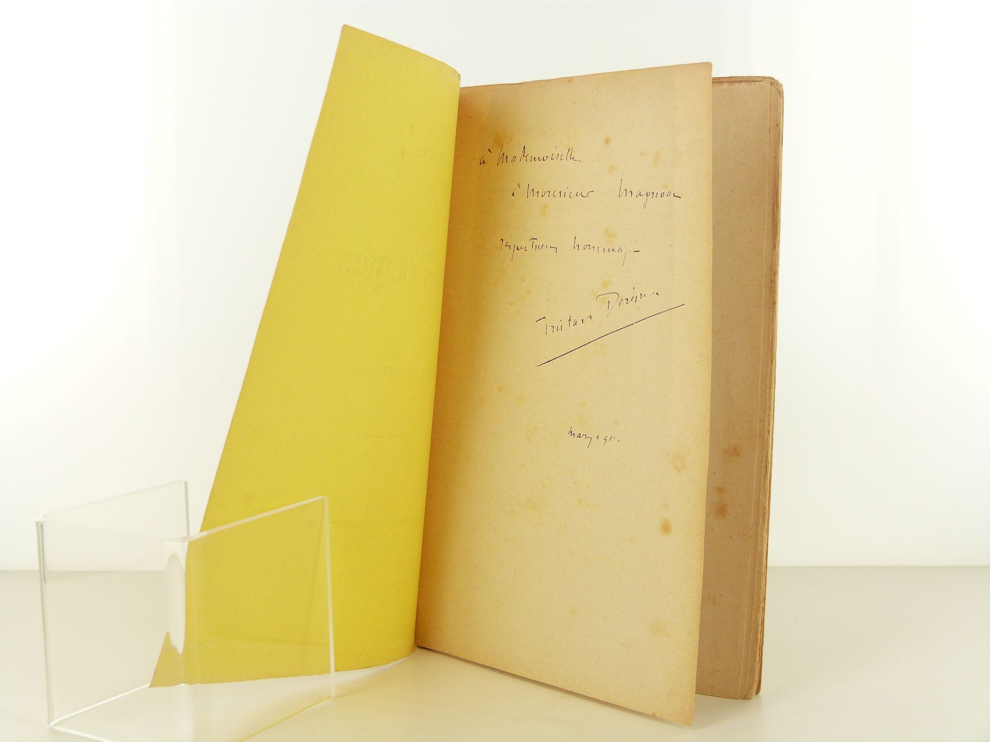 Envoi autographe signé de Tristan Derème pour l'édition originale de Petits Poèmes - 1910