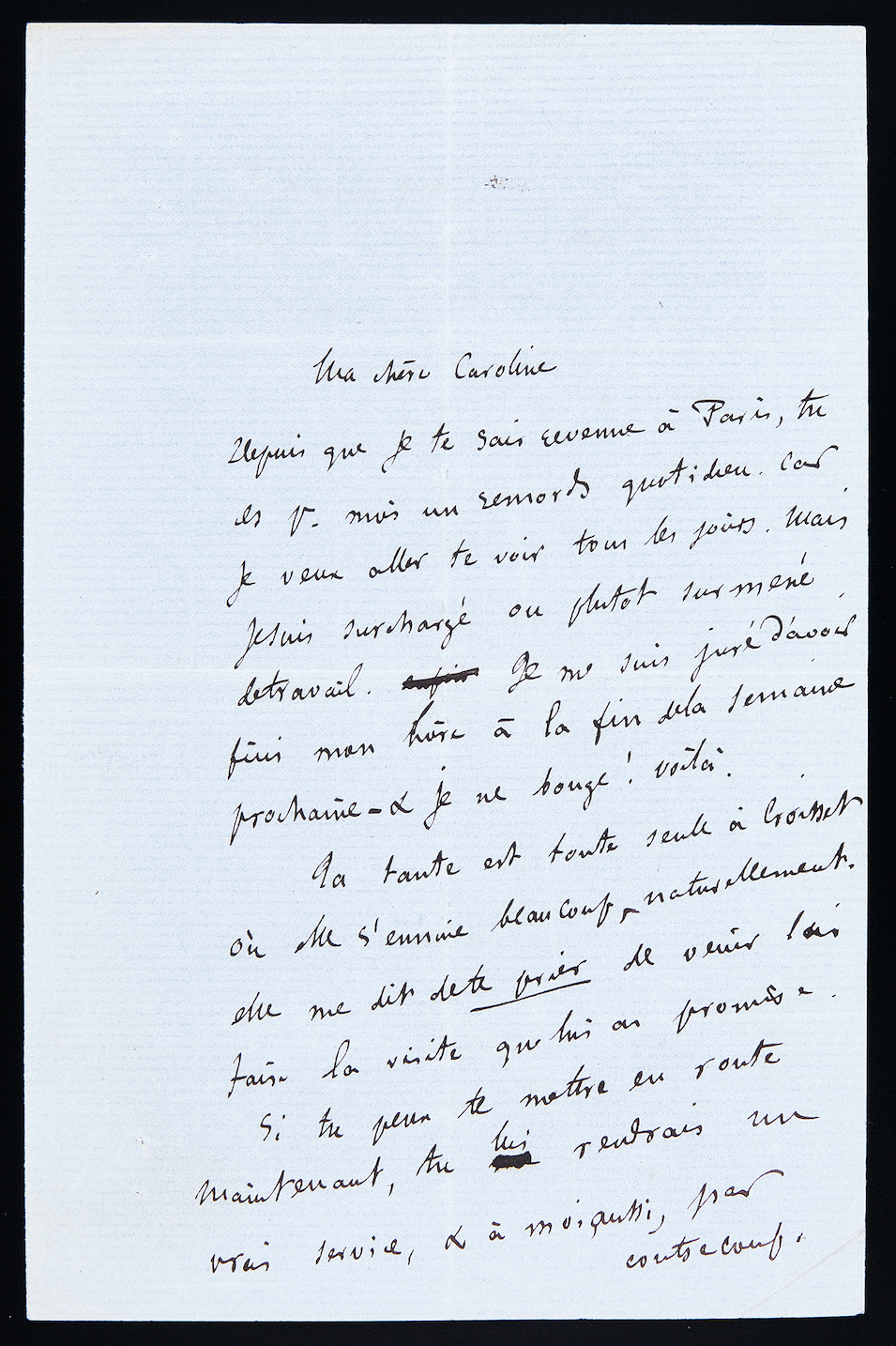 Lettre autographe signée de Gustave Flaubert