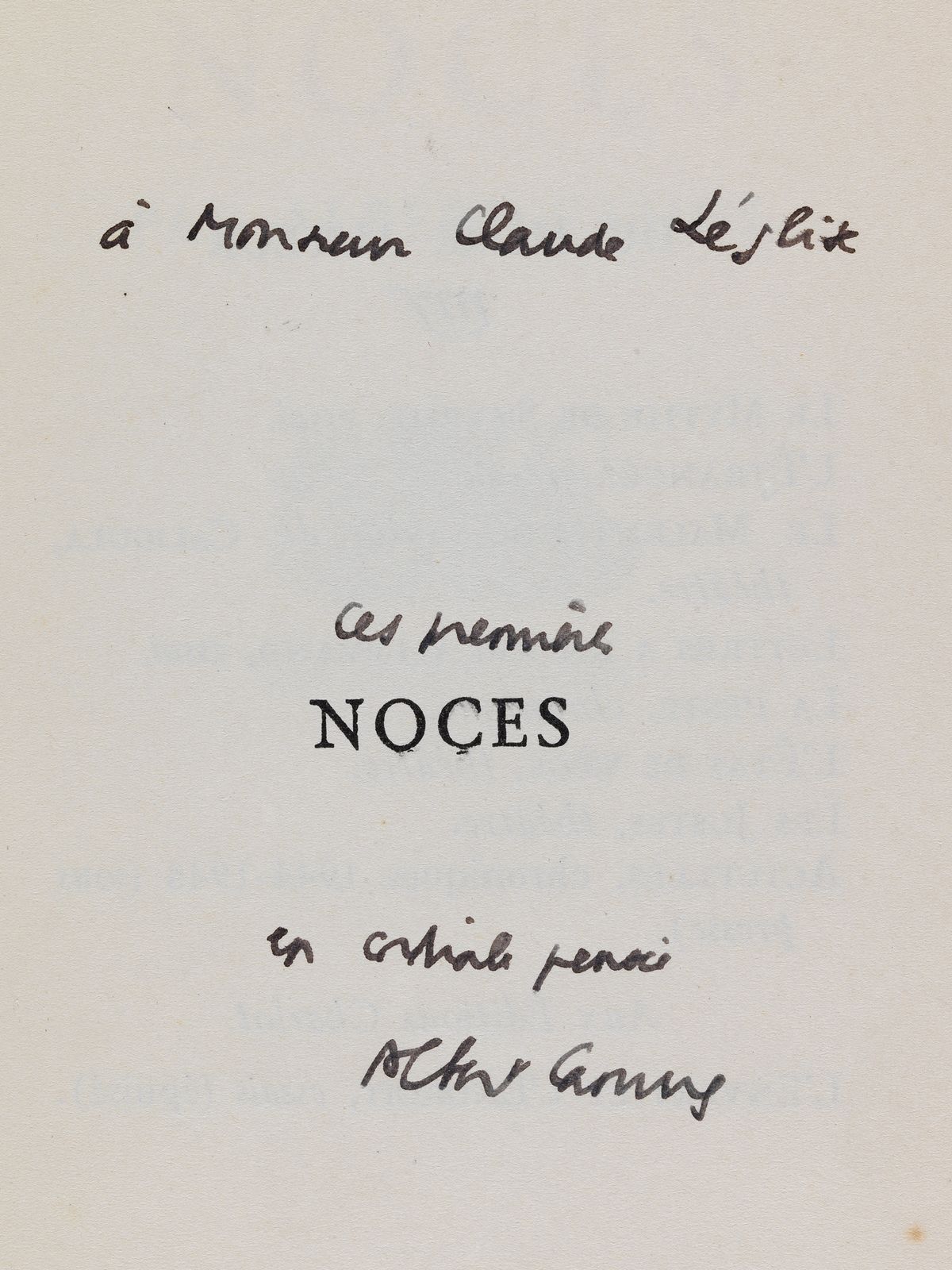 Noces à Tipasa.