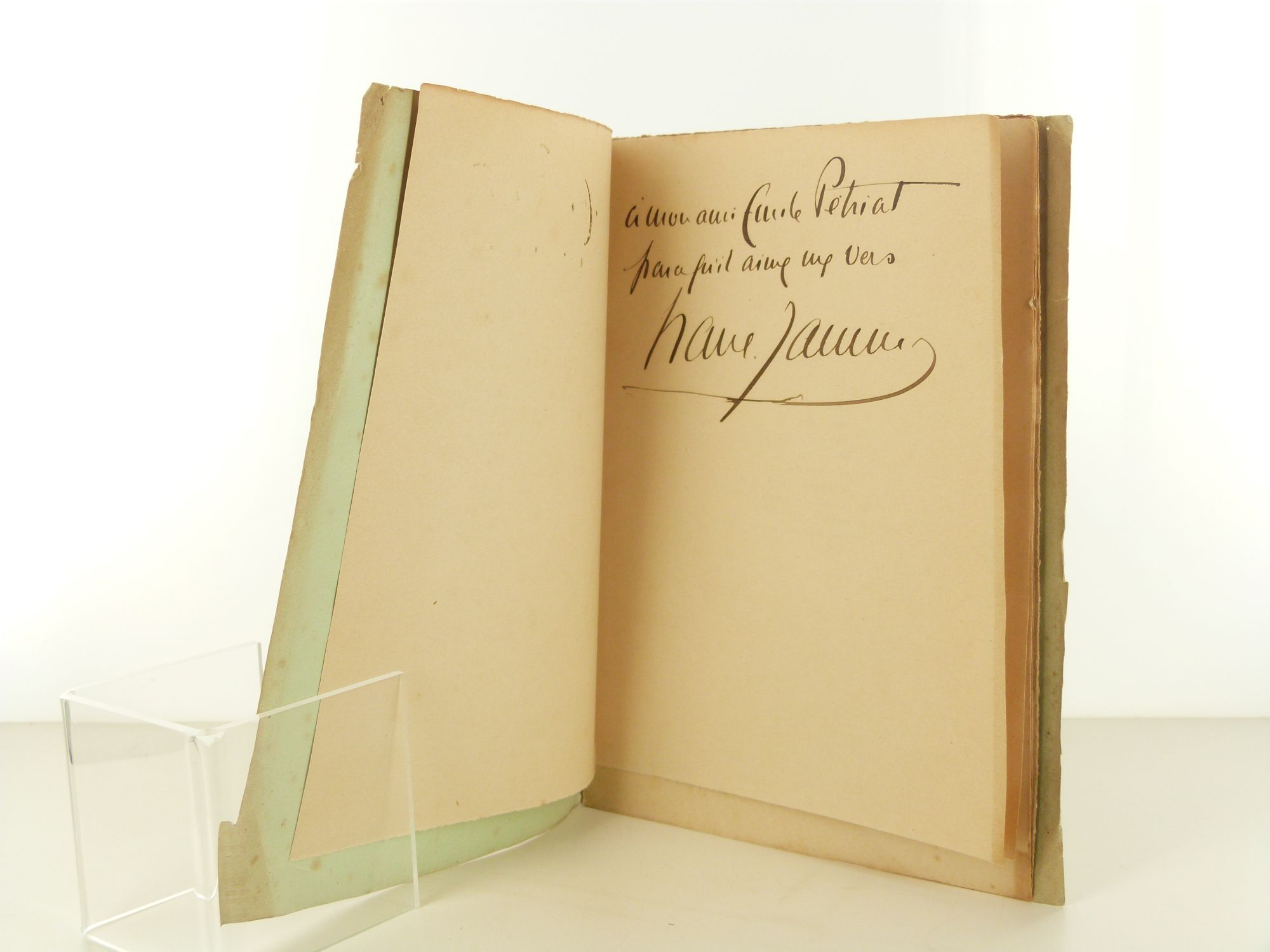 Envoi autographe de Francis Jammes à Emile Pétriat