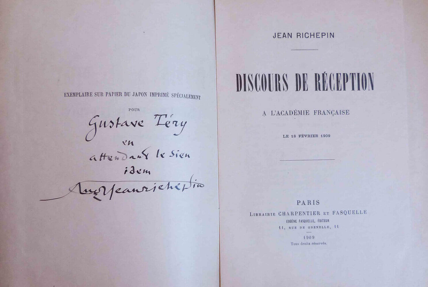 Discours de réception à l'Académie française