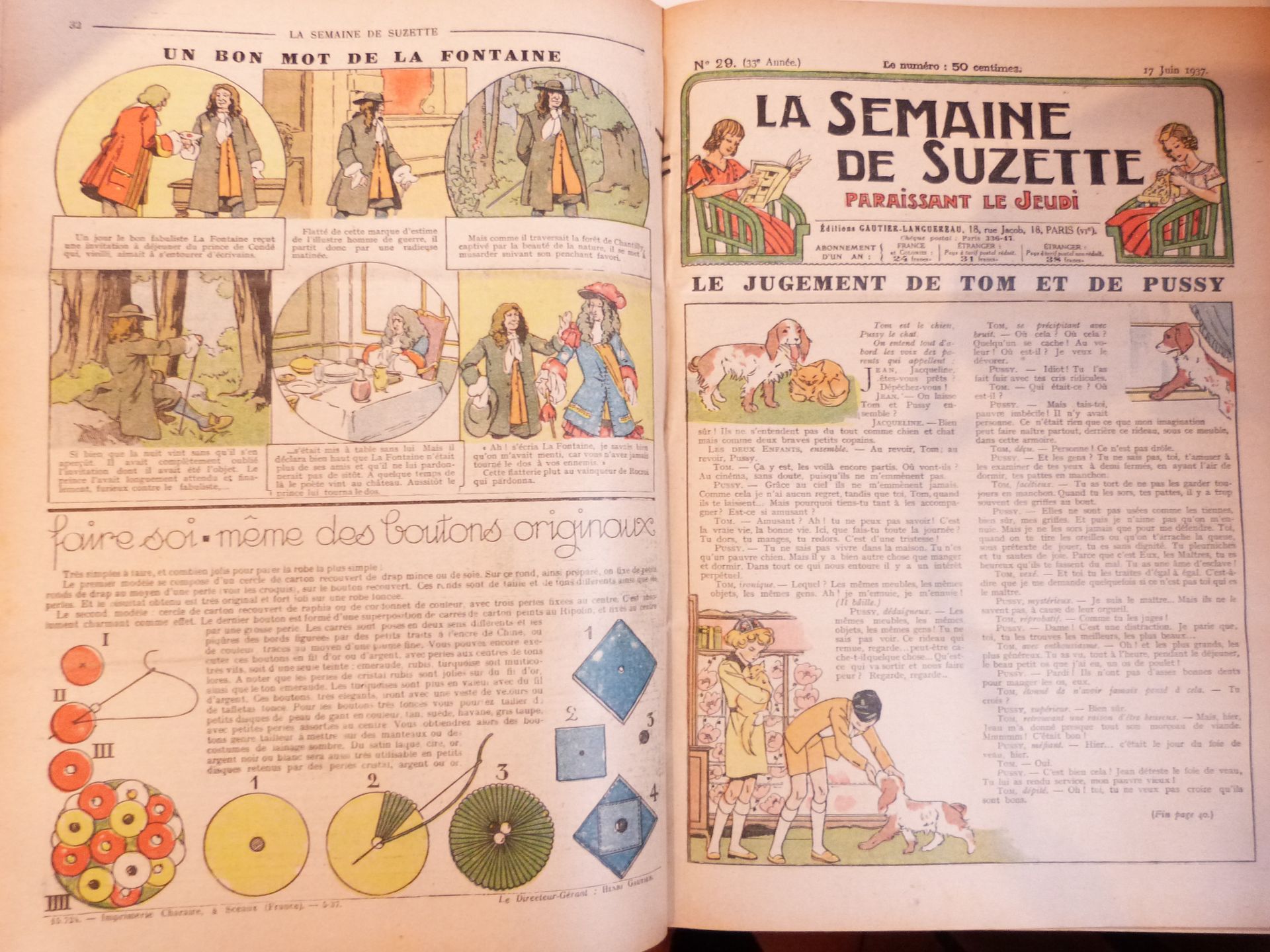 La Semaine de Suzette, 1937-1938