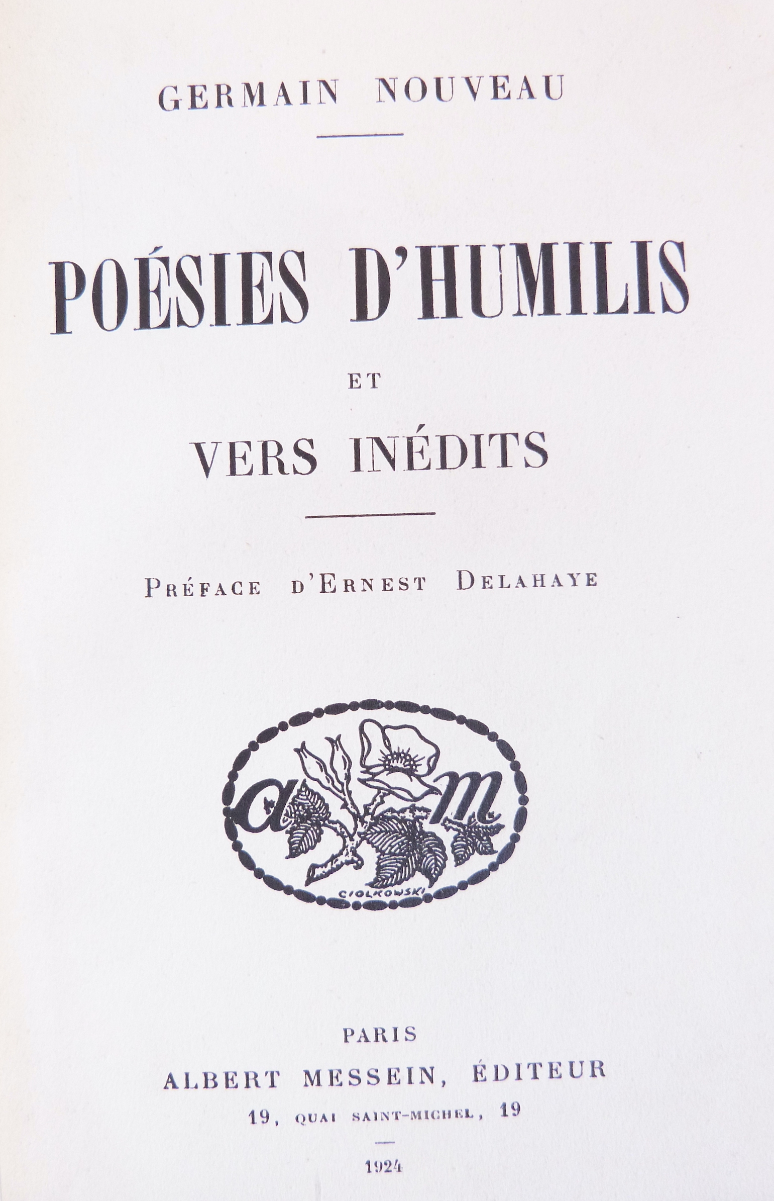 Poésies d’Humilis et vers inédits