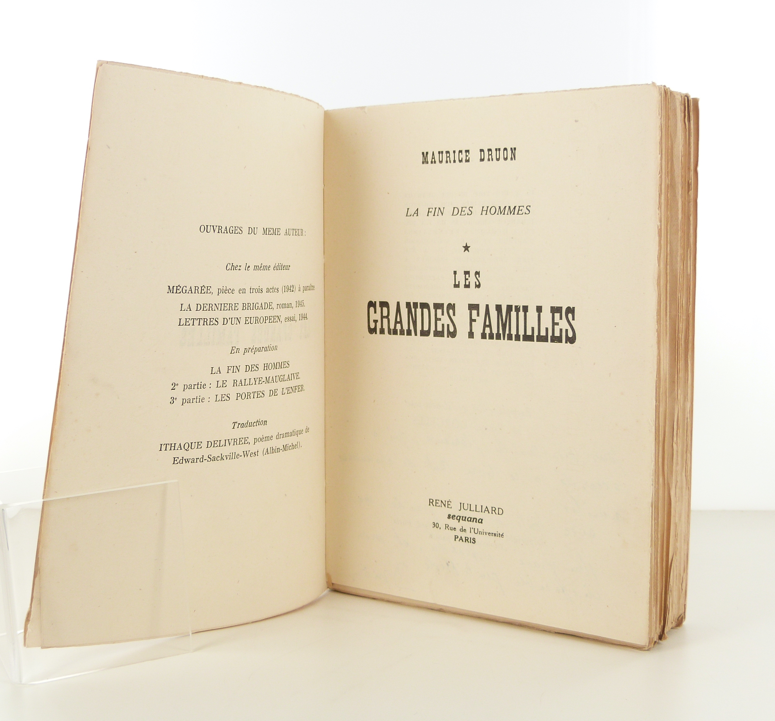 La Fin des Hommes. I. Les Grandes Familles.