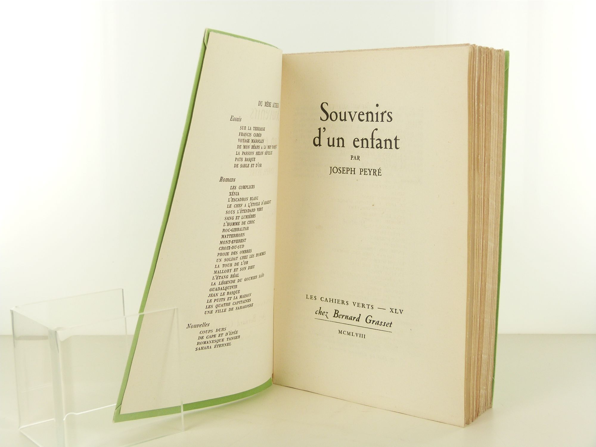 Page de titre de l'édition originale de Souvenirs d'un enfant de Joseph Peyré