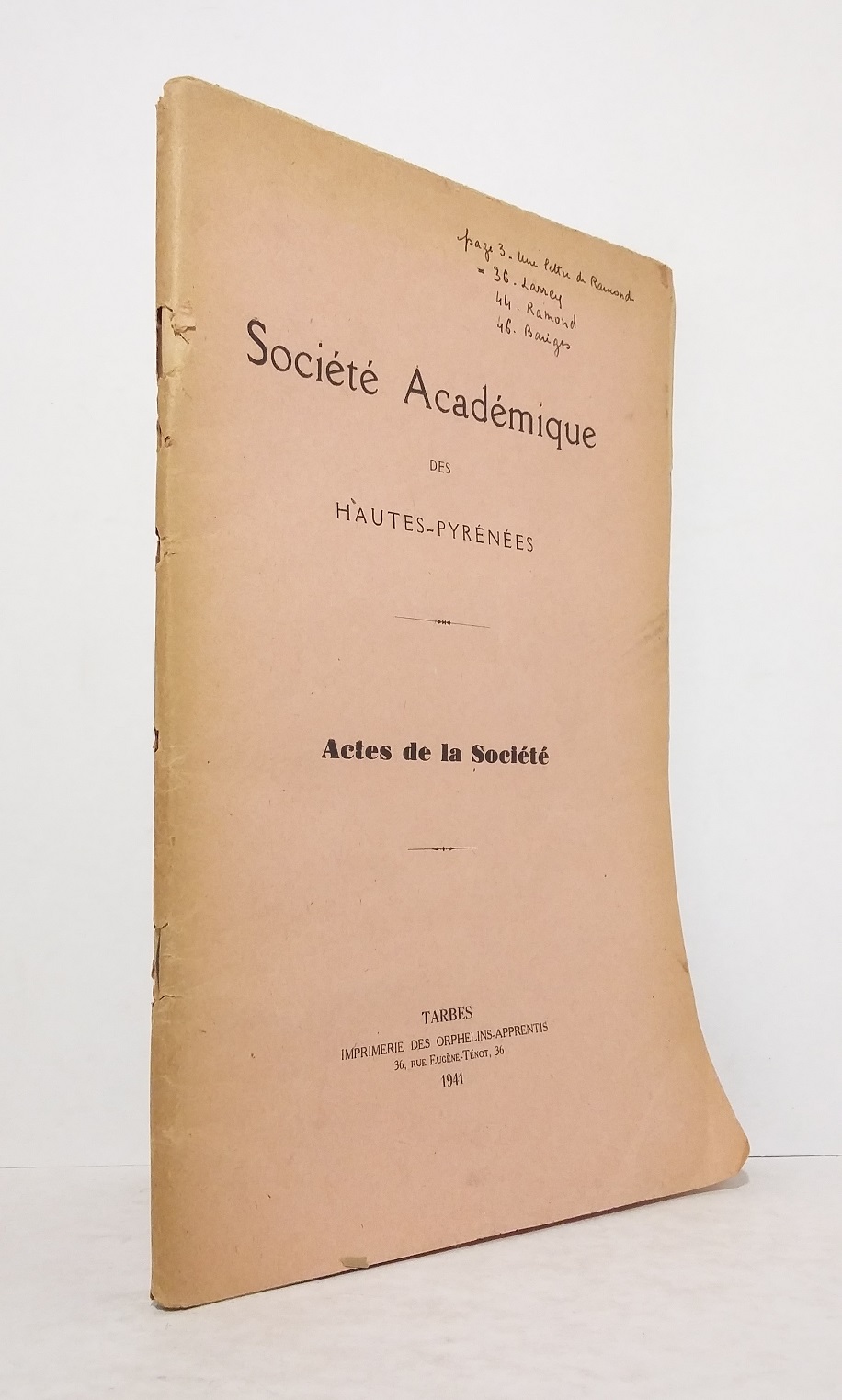 Société Académique des Hautes-Pyrénées - Actes de la Société
