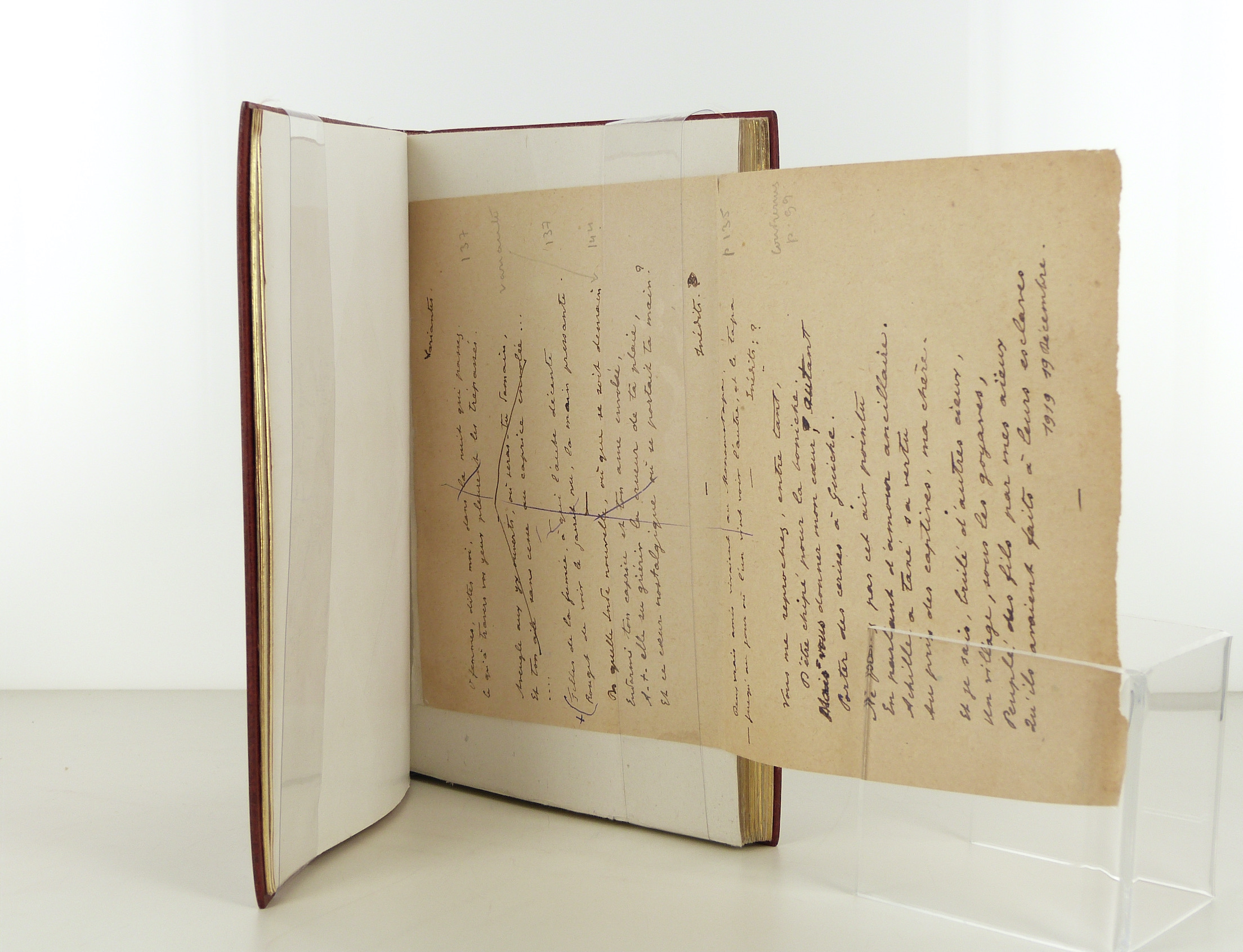 Feuillet autographe de Paul-Jean Toulet - Les contrerimes