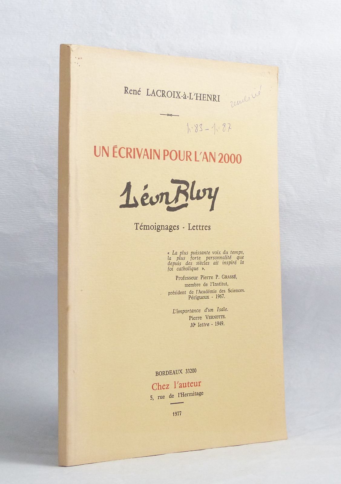 Un écrivain pour l'an 2000, Léon Bloy
