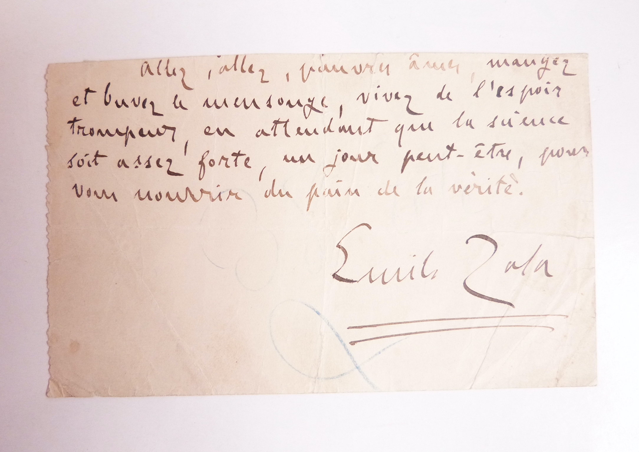 Manuscrit Emile Zola